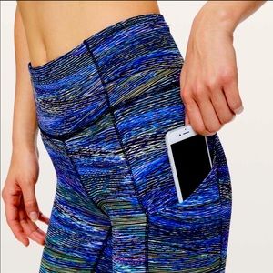 Lululemon Fast and Free 25” HR Tights blue multi